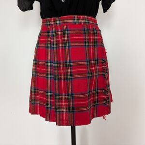 Vintage Red Tartan Kilt Skirt